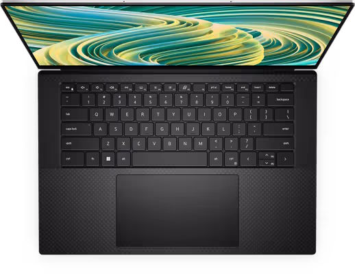 View of Dell XPS 9530 showing the keyboard