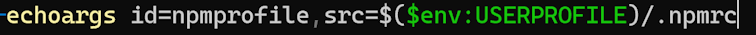 Screenshot of echoargs command line with comma separating arguments in grey colour